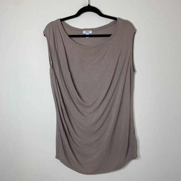 Jacob Women's Top Jersey Draped Neck Y2k 2000s 90s Taupe beige Size Medium - Picture 5 of 13